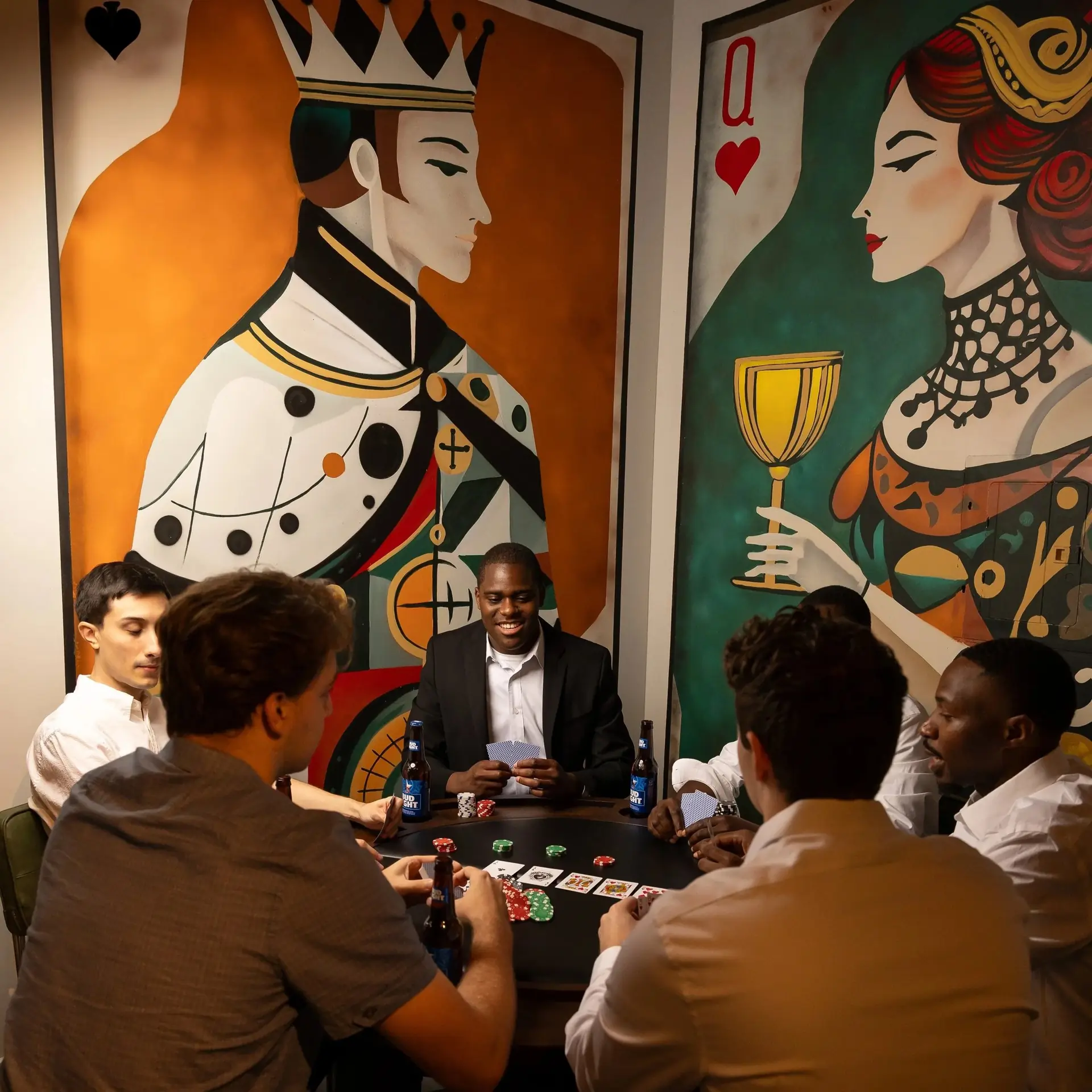 Corporate team networking and game room activities at The Penrose House