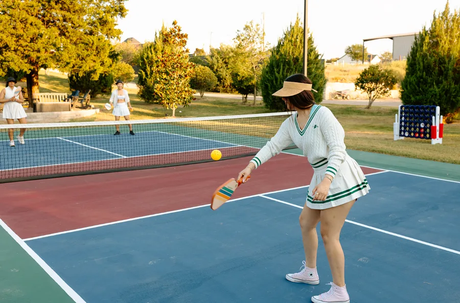 Pickleball court and outdoor activities at The Penrose House estate